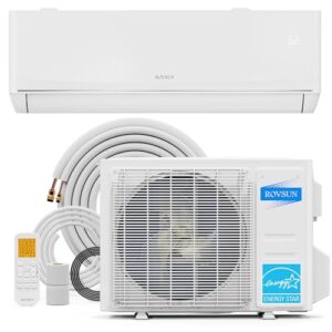 ROVSUN 9,000 BTU Mini Split AC/Heating System with Inverter, 24 SEER2 Energy Saving 115V Ductless Split-System Air Conditioner with Pre-Charged Condenser, Heat Pump, Remote Control & Installation Kit