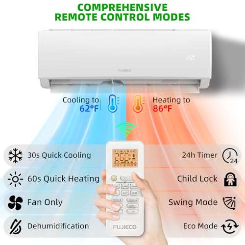 9000 BTU Ductless Mini Split AC Heat & Cool, WiFi Inverter 19 SEER2 - Image 3