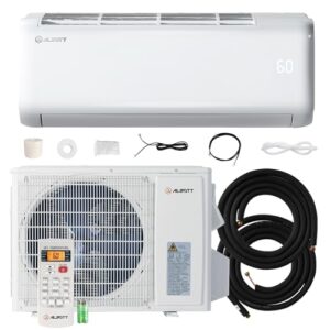 Albott Mini Split Air Conditioner Heat Pump, 9100 BTU 20.5 SEER2 115V, Remote Control for Rooms up to 450 Sq.Ft, Wall Ac Unit with 14.8ft Installation Kit, White