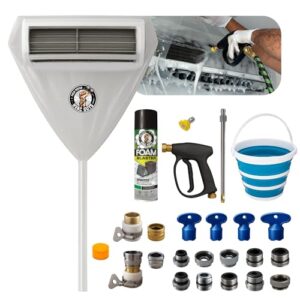 HVAC Guys Complete Mini Split Cleaning Kit | Mini Split Coil Cleaner Kit Includes 360 Degree Mini Split Cleaning Bag, Bucket, Spray Nozzle, Coil Cleaner, Faucet/Hose Adapter