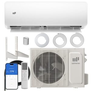 Upstreman 12000 BTU Mini Split Air Conditioner, 115/230V Mini Split AC Unit, Heating system, Energy Efficient Inverter AC, 20 SEER2, Energy Saving, Wifi Enabled, with Mounting Brackets (230V)