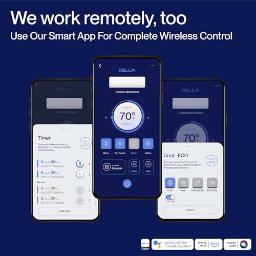 DELLA 12000 BTU Mini Split AC & Heat Pump: Energy Efficient WiFi Smart Cooling System - Image 6