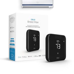 Breez Max | ENERGY STAR CERTIFIED Smart AC Controller | WiFi Thermostat for Mini-Split, Window, Portable ACs/Heat Pumps | AI-Based Tech | Free App, No Subscriptions | Alexa, Google, IFTTT etc. (Black)