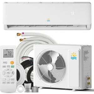 Rellytech Mini Split Ac/Heating System - 12000BTU Air Conditioner Inverter Heating and Cooling, 115v 19 SEER2 Wall Mounted Ductless ac split units Cools Up to 750sq.ft, 24H Timer, Installation Kit