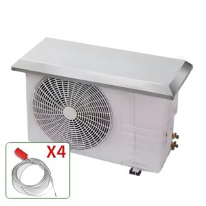 Mini Split Cover for Outside Unit, Heat Pump Outdoor Covers, Stainless Steel Minisplit Compressor Shield Ac Units Condenser Air Conditioner Cover for Rain Ice Snow UV Weather Protection ( 33×13IN )