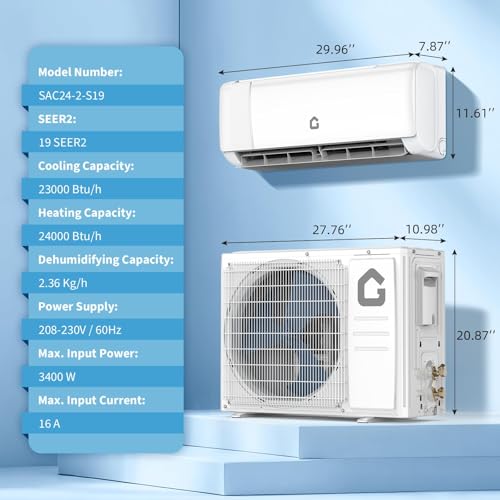 Air Conditioner, 24000 BTU Ductless Mini Split AC, Heating System, 19 SEER2, 208-230V, Cools, Heats 1500 Sq.Ft, Smart WiFi, Voice Control, Ultra Quiet 41 dB - Image 6