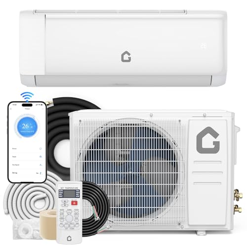 12000 BTU Mini Split AC w/WiFi Work Alexa 22 SEER2 115V Cools Up to 750 Sq. Ft,Ductless Inverter Mini Split System w/1 Ton Heat Pump Pre-Charged & 16.4ft Installation Kit,Ultra-Quiet