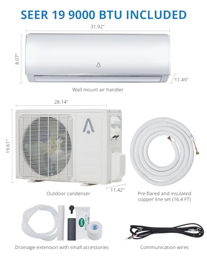 High-Efficiency Mini Split AC/Heat 9000 BTU Inverter Ductless Air Conditioner WiFi - Image 2