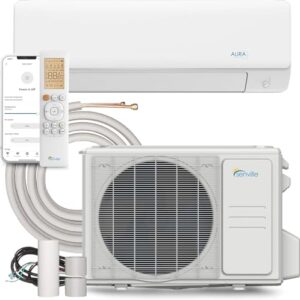 Senville AURA Series Mini Split Air Conditioner Inverter Heat Pump, 6000 BTU, Compatible with Alexa, Energy Star, White
