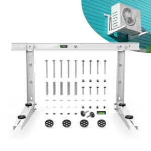 Heavy-Duty Outdoor Mini Split Wall Mount Bracket for 9000-24000 BTU | Weatherproof Mini Split Mounting Bracket | Includes Drill Bit & Anti-Vibration Pads | Max 550lb Capacity