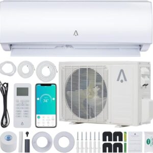 19 Seer2 Split Air Conditioner, 36,000 Btus Mini Split Ac/Heating System, Inverter Ductless Air Conditioner w/Alexa, Heat Pump & Installation Kit, Wall Mounted Ac Unit Cools Room Up to 2000 Sq.Ft,230V