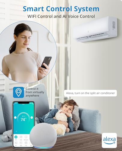 High-Efficiency Mini Split AC/Heat 9000 BTU Inverter Ductless Air Conditioner WiFi - Image 6