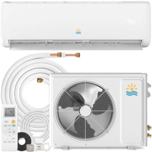 Oylus 9000 BTU Mini Split Ac/Heating System - 19 SEER2 Mini Split AC Unit with Heat Pump, 115V Energy Efficient Ductless AC Unit Up to 450 Sq.Ft with Installation Kit