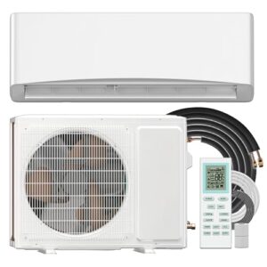 Mini Split AC/Heating System, Energy Efficient Inverter AC Unit with 1 Ton Heat Pump, 12000 BTU Air Conditioner, Coverage Area Up to 750 Sq.Ft 230V
