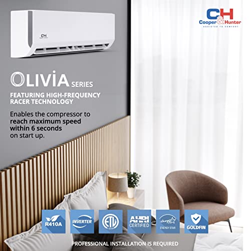 Cooper & Hunter Olivia Series, 6,000 BTU, 115V, 23 SEER2, Single Zone Mini Split AC/Heating Ductless Inverter System, Including Installation kit - Image 2