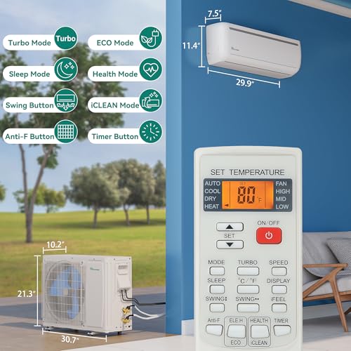 YITAHOME 12000BTU WiFi Ductless Mini Split Heat Pump AC 17SEER2, Alexa - Image 9