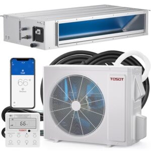 TOSOT 34,000 BTU Ducted Mini Split Air Conditioner, Concealed Ducted AC with Built-In Water Pump and Smart Wired Controller, 230V, Large Airflow for Light Commercial & Residential Use, Cosmo Series