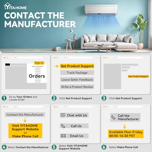 YITAHOME 12000BTU WiFi Ductless Mini Split Heat Pump AC 17SEER2, Alexa - Image 2