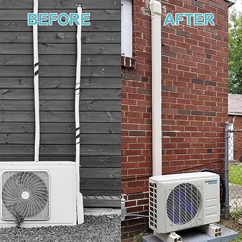 PVC Mini Split Line Set Cover 3" x 13.5 Ft - Sleek AC Ductless Install Kit - Image 6