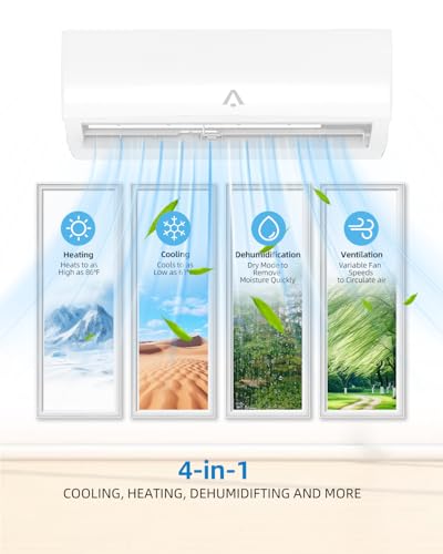 24000 BTU Dual Zone Mini Split Air Conditioner, 20 SEER2 12000+12000 BTU Wifi Enabled Multi Zone Ductless,750 Sq.Ft Cooling/Heating,Smart Inverter, Installation Kit, White - Image 2