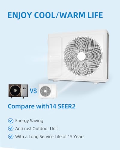 24000 BTU Dual Zone Mini Split Air Conditioner, 20 SEER2 12000+12000 BTU Wifi Enabled Multi Zone Ductless,750 Sq.Ft Cooling/Heating,Smart Inverter, Installation Kit, White - Image 3