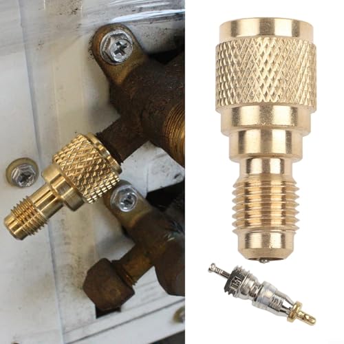 R410a Mini Split AC HVAC Charging Vacuum Adapter 5/16 to 1/4 Inch with Valve Core for Import Systems Brass Fitting Low-Loss Air Conditioner Accessory - Image 3