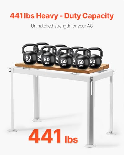 VEVOR Mini Split Ground Stand, Adjustable Anti-Vibration Mini Split Stand for 9000-18000 BTU Ductless Air Conditioner Heat Pump, Heavy Duty AC Base Bracket Floor Mount w/ 441LBS Max. Load Capacity - Image 2