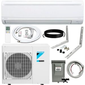 Daikin 24,000 LV Series 19.5 SEER2 Ductless Mini Split bundled Heat Pump System w/Maxwell All-Inclusive 15' Installation Kit and Wall Mounting Bracket (230V)