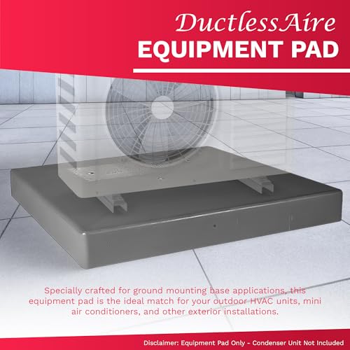 DuctlessAire Equipment Pad - Ductless Mini Split AC Unit Condenser Pads - Mini Split Air Conditioner, Heat Pump, HVAC, Generator Pad - Portable Outdoor Ground Mounting Base - 18"D x 38"W x 3"H (Grey) - Image 4