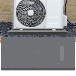 DuctlessAire Equipment Pad - Ductless Mini Split AC Unit Condenser Pads - Mini Split Air Conditioner, Heat Pump, HVAC, Generator Pad - Portable Outdoor Ground Mounting Base - 18"D x 38"W x 3"H (Grey)