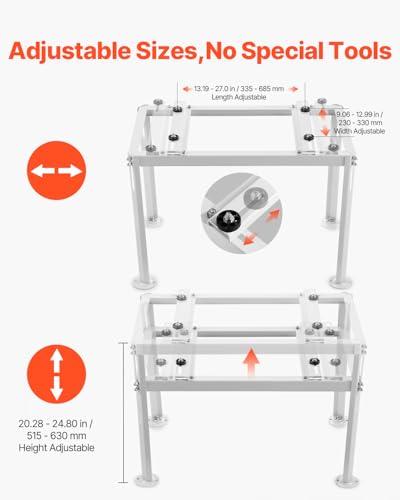 VEVOR Mini Split Ground Stand, Adjustable Anti-Vibration Mini Split Stand for 9000-18000 BTU Ductless Air Conditioner Heat Pump, Heavy Duty AC Base Bracket Floor Mount w/ 441LBS Max. Load Capacity - Image 4