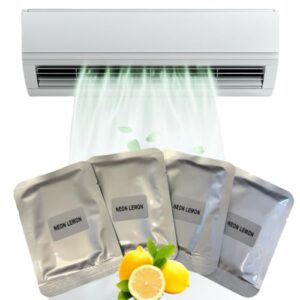 Pack of 4 Lemon Fragrance Pads for Air Conditioner Vents - Long-Lasting Fragrance Refills Refresh Your Home with Pleasant Scents