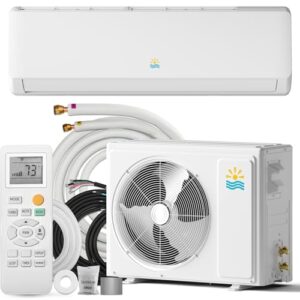 Rellytech 12000 Mini Split AC/Heating System - 19 SEER2 Mini Split AC Unit Inverter Heating and Cooling, 115v Energy Efficient Ductless Air Conditioner Up to 750sq.ft, 24H Timer, Installation Kit