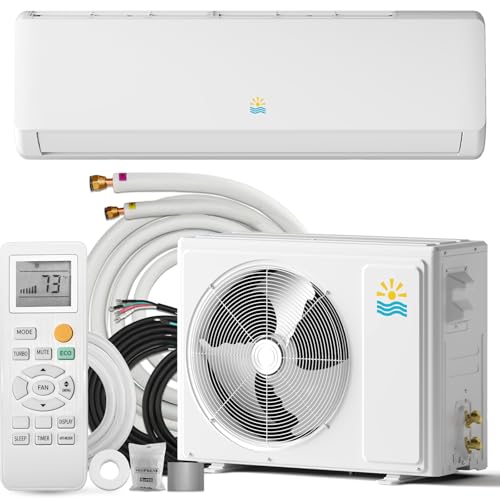 Rellytech 12000 Mini Split AC/Heating System - 19 SEER2 Mini Split AC Unit Inverter Heating and Cooling, 115v Energy Efficient Ductless Air Conditioner Up to 750sq.ft, 24H Timer, Installation Kit