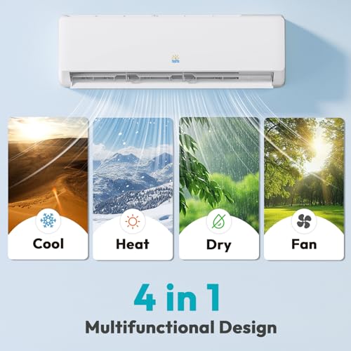 Rellytech 12000 Mini Split AC/Heating System - 19 SEER2 Mini Split AC Unit Inverter Heating and Cooling, 115v Energy Efficient Ductless Air Conditioner Up to 750sq.ft, 24H Timer, Installation Kit - Image 2