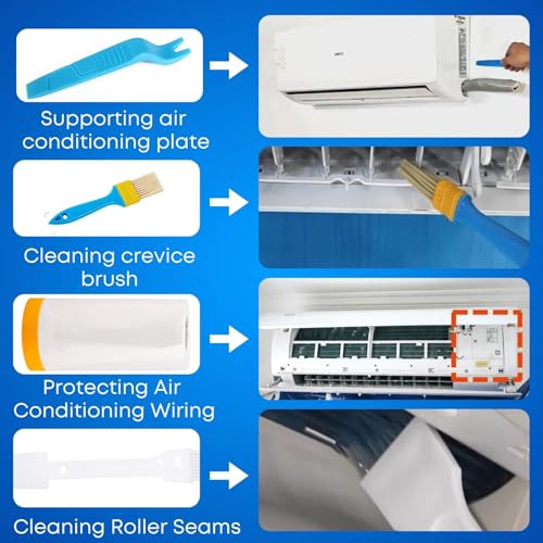 Oiktylr 18pcs Mini Split Cleaning Kit Bag, Waterproof AC Cleaning Cover with Storage Bag, PVC Air Conditioner Cleaning Bib with 2L Pressure Sprayer, HVAC Minisplit Cleaning Kit (Large) - Image 7