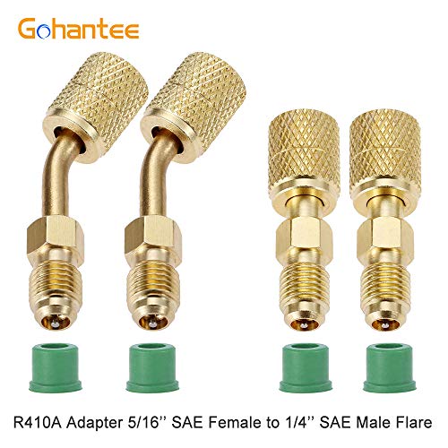 R410a Adapter for Mini Split System, Charging Vacuum Port Adapter, 5/16 Female 1/4 Male Flare, Valve Core Remover, r134a Hose Gaskets, 5V1 Valve Cores, for HVAC and Refrigeration Service - Image 4