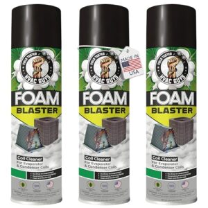 Leak Saver Foam Blaster AC Coil Cleaner for AC Unit 3-Pack | No Rinse Formula for Evaporators & Condensers | Neutral Citrus Scent