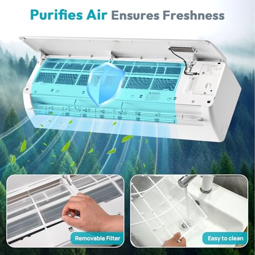 Rellytech 12000 Mini Split AC/Heating System - 19 SEER2 Mini Split AC Unit Inverter Heating and Cooling, 115v Energy Efficient Ductless Air Conditioner Up to 750sq.ft, 24H Timer, Installation Kit - Image 8