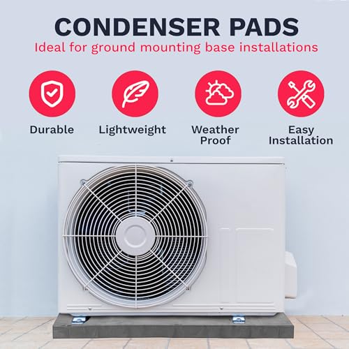 DuctlessAire Equipment Pad - Ductless Mini Split AC Unit Condenser Pads - Mini Split Air Conditioner, Heat Pump, HVAC, Generator Pad - Portable Outdoor Ground Mounting Base - 18"D x 38"W x 3"H (Grey) - Image 5
