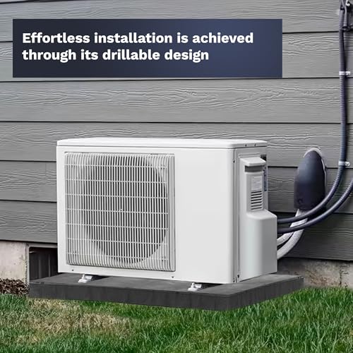 DuctlessAire Equipment Pad - Ductless Mini Split AC Unit Condenser Pads - Mini Split Air Conditioner, Heat Pump, HVAC, Generator Pad - Portable Outdoor Ground Mounting Base - 18"D x 38"W x 3"H (Grey) - Image 9