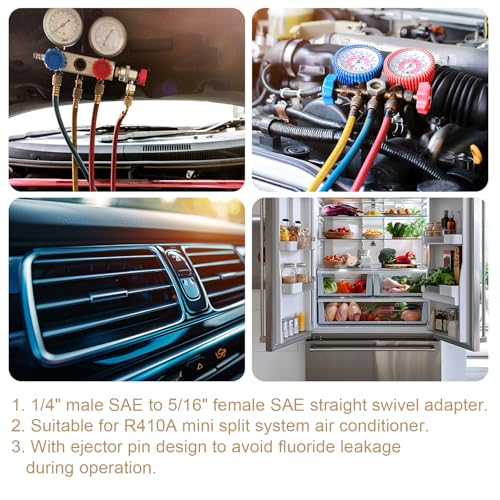 R410a Mini Split AC Adapter Set - 5/16" SAE Charging Ports (2pc) - Image 5