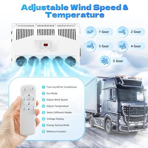 JAYGOVAN 12V AC Unit RV Air Conditioner Mini Split 11000BTU Electric AC Unit 12V Truck Cab Air Conditioner Split for Semi Motorhome Trucks Bus Trailers Camper Van, Fast Cooling Low Noise - Image 4