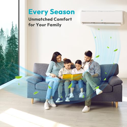 Rellytech 9000 BTU Mini Split Ac/Heating System - 19 SEER2 Split Air Conditioner Heating and Cooling, 115V Energy Efficient Ductless Split Ac Unit Cools Up to 450Sq.Ft, 24H Timer, Installation Kit - Image 4