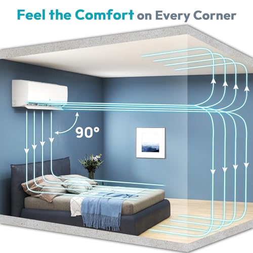 Rellytech 9000 BTU Mini Split Ac/Heating System - 19 SEER2 Split Air Conditioner Heating and Cooling, 115V Energy Efficient Ductless Split Ac Unit Cools Up to 450Sq.Ft, 24H Timer, Installation Kit - Image 6