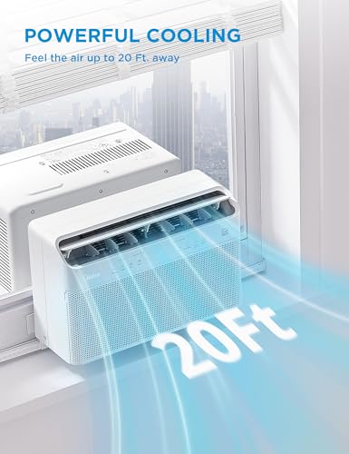 Midea 8,000 BTU U Shaped Smart Inverter Window Air Conditioner - Cools 350 Sq Ft, Ultra Quiet with Open Window Flexibility - Alexa/Google Assistant Compatible - 35% Energy Savings, Remote (Updated) - Image 6