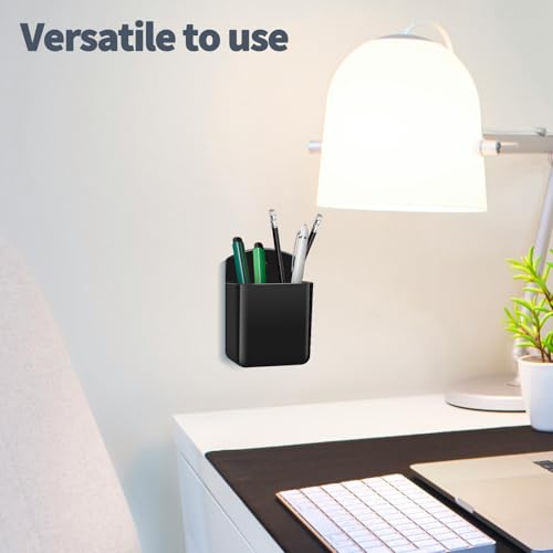 2 PCS Remote Control Holders Wall Mount, Self Adhesive TV Air Conditioner Remote Control Holder, Wall Mount Storage Box Organizer Wall Pen Holder Storage for Home Office School(Black) - Image 6