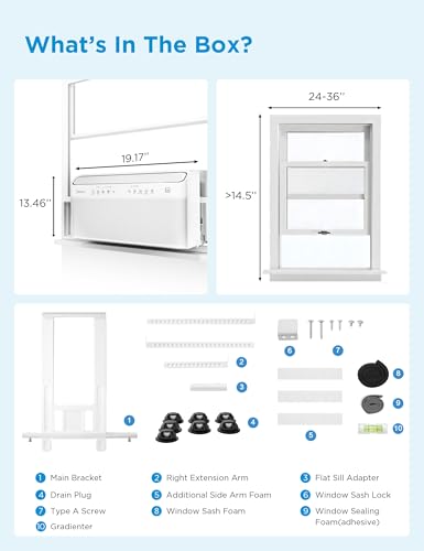 Midea 8,000 BTU U Shaped Smart Inverter Window Air Conditioner - Cools 350 Sq Ft, Ultra Quiet with Open Window Flexibility - Alexa/Google Assistant Compatible - 35% Energy Savings, Remote (Updated) - Image 9