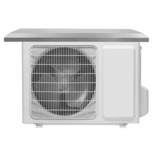 Air Conditioner Cover, 35x15in AC Compressor Awning Mini Stainless Steel Mini Split Unit Protection, Heat Pump Shield for Snow Ice, Top AC Rainproof Cover with Steel Wire Ropes