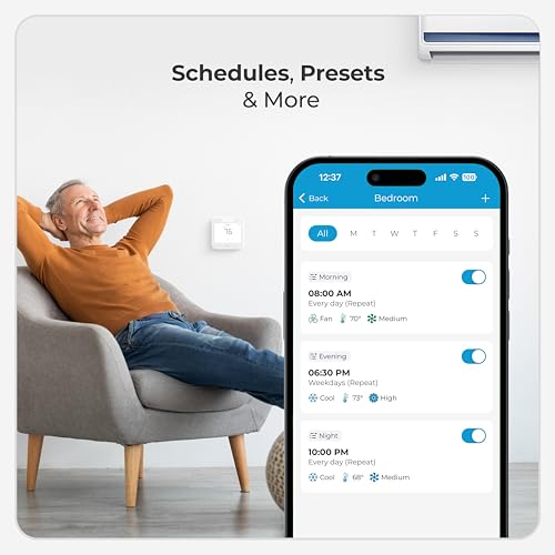 Breez Max | ENERGY STAR CERTIFIED Smart AC Controller | WiFi Thermostat for Mini-Split, Window, Portable ACs/Heat Pumps | AI-Based Tech | Free App, No Subscriptions | Alexa, Google, IFTTT etc. (White) - Image 6
